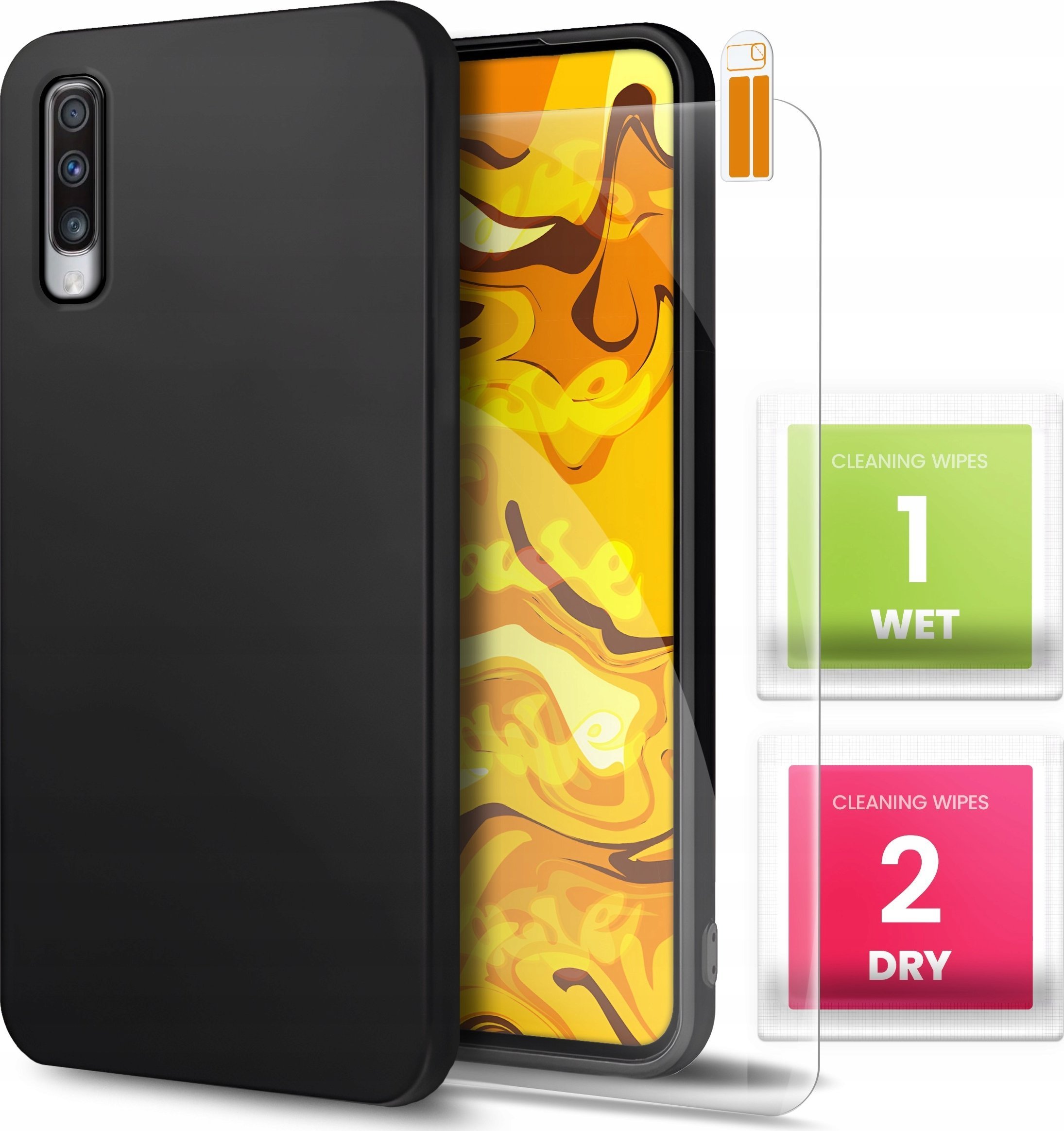Hello Case Etui do Samsung Galaxy A70 Czarne, Matowe, Obudowa Slim, Silikon SZKŁO