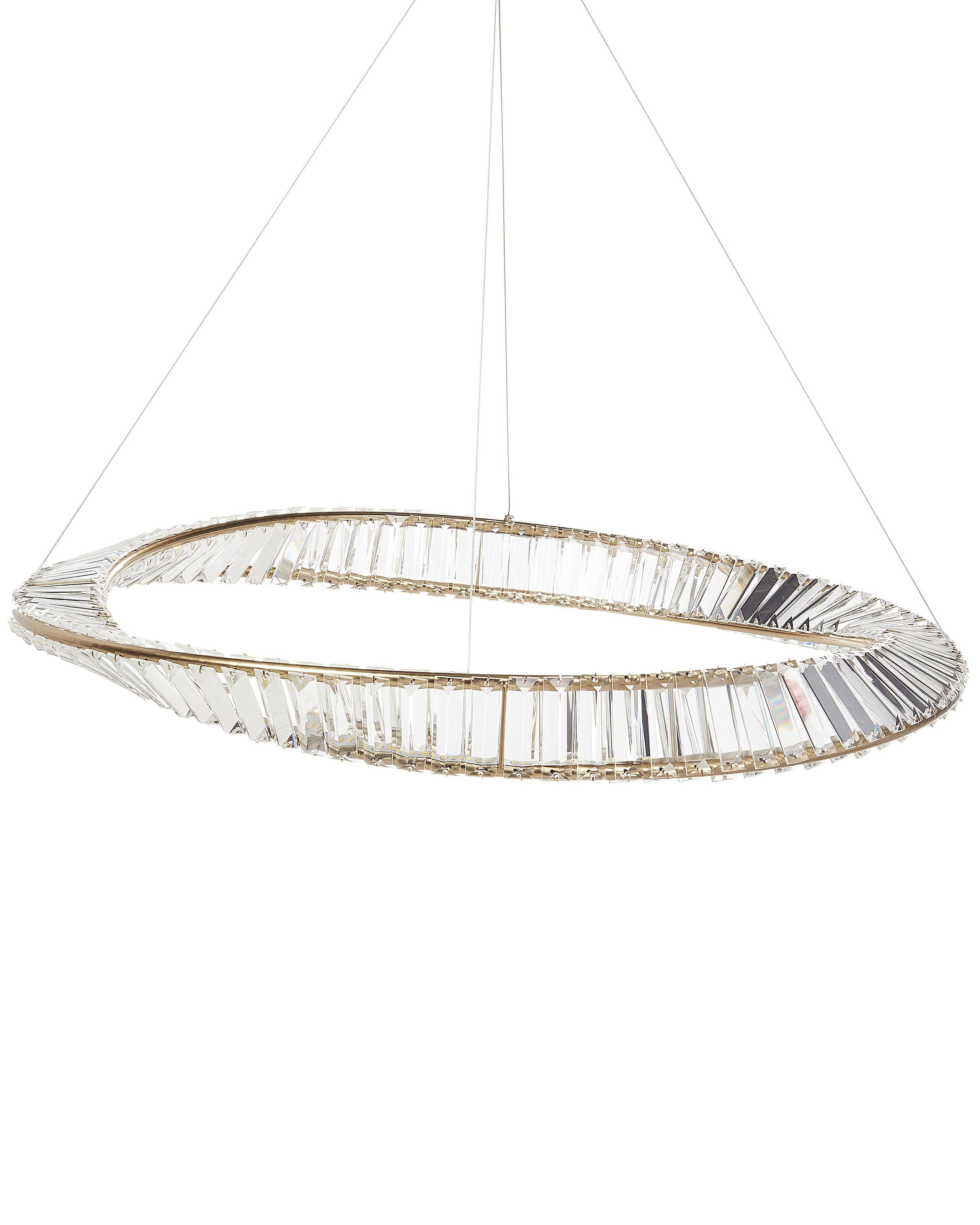BELIANI Żyrandol złoty stalowy z kryształkami oświetlenie LED lampa wisząca styl glamour