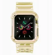 Akcesoria do smartwatchy - Silikonowa opaska pasek bransoleta bransoletka etui Strap Light Set do zegarka Apple Watch 38 mm - żółta - miniaturka - grafika 1