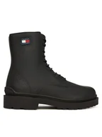 Botki męskie - Tommy Jeans Trzewiki Tjm Lace Up Tumbled High EM0EM01631 Czarny - miniaturka - grafika 1
