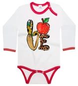 Body dla niemowląt - Body dziecięce Napis Love Z Jabłkiem Panterka Na Dzień Jabłka 98/104 - miniaturka - grafika 1