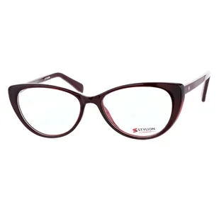 Damskie Okulary zerówki korekcyjne oprawki kocie oczy STAC-19B brązowe - Okulary korekcyjne, oprawki, szkła - miniaturka - grafika 1