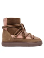 Buty dla dziewczynek - Inuikii Śniegowce Patchwork 65202-076 Brązowy - miniaturka - grafika 1