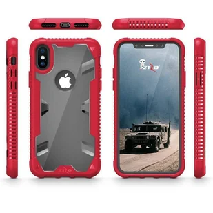 Zizo Proton Case Pancerne etui iPhone X ze szkłem 9H na ekran (Crimson Red/Trans Clear) - Etui i futerały do telefonów - miniaturka - grafika 8