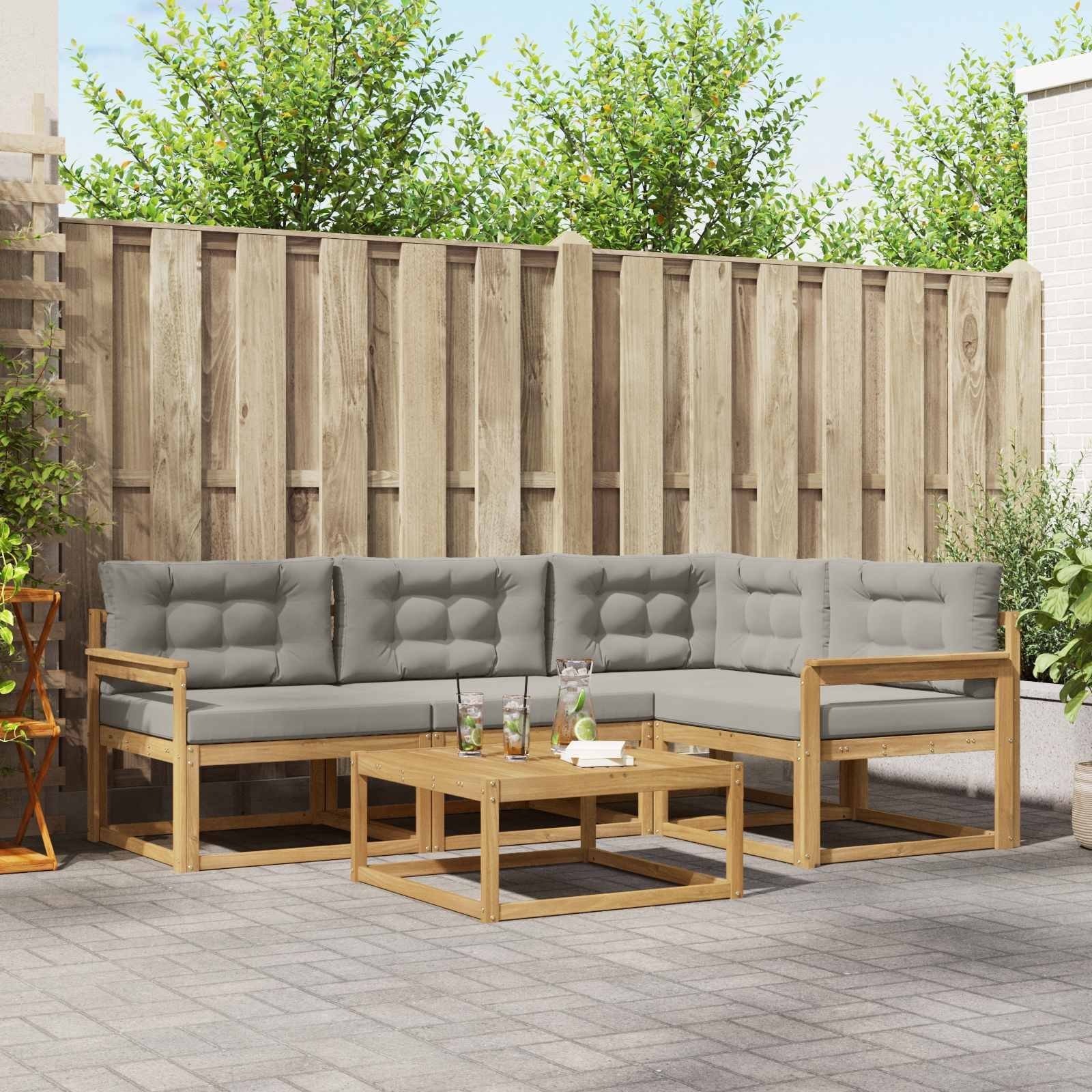 vidaXL Zestaw sof na zewnątrz 5 pcs Biały i jasnoszary 79 x 79 x 37 cm