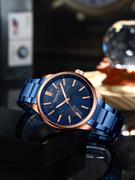 Zegarki męskie - Niebieski zegarek męski bransoleta duży solidny Perfect M106 - miniaturka - grafika 1
