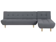 Narożniki - Beliani Sofa narożna tapicerowana ciemnoszara ALSTEN - miniaturka - grafika 1