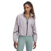 Kurtki damskie - Damska kurtka wiatrówka Under Armour Unstoppable Woven Sheen Jkt - beżowa - miniaturka - grafika 1