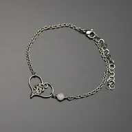 Bransoletki - Bransoletka serce kamień księżycowy wire wrapping - miniaturka - grafika 1