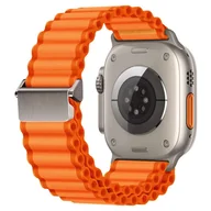 Akcesoria do smartwatchy - opaska pasek bransoleta NYLON OCEAN APPLE Watch 1/2/3/4/5/6/7/8/9/10/Ultra 1/2/SE 42/44/45/46/49mm pomara��czowy - miniaturka - grafika 1