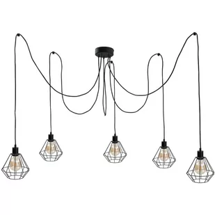 KET Industrialna LAMPA wisząca loftowa OPRAWA metalowy PAJĄK zwis czarny KET457 - Lampy sufitowe - miniaturka - grafika 1