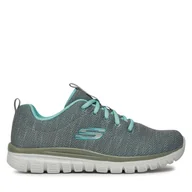 Sneakersy damskie - Sneakersy Skechers Twisted Fortune 12614/GYMN Szary - miniaturka - grafika 1