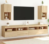 Szafki RTV - vidaXL Szafki TV, z LED, 2 szt., dąb sonoma, 30,5x30x60 cm - miniaturka - grafika 1