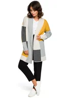 Swetry damskie - BK011 Kardigan wielokolorowy - model 1 (grafit) (kolor grafit, rozmiar S/L) - miniaturka - grafika 1