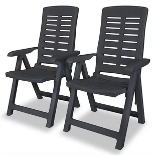 vidaXL Rozkładane krzesła ogrodowe, 2 szt., 60x61x108 cm, antracytowe - Fotele i krzesła ogrodowe - miniaturka - grafika 1