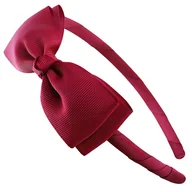 Ozdoby do włosów - Opaska do Włosów Bordowa na Głowę z Kokardą dla Dziewczynki Lekka - miniaturka - grafika 1
