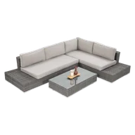 Meble ogrodowe - Narożnik Technorattanowy Verona Dark Grey - miniaturka - grafika 1