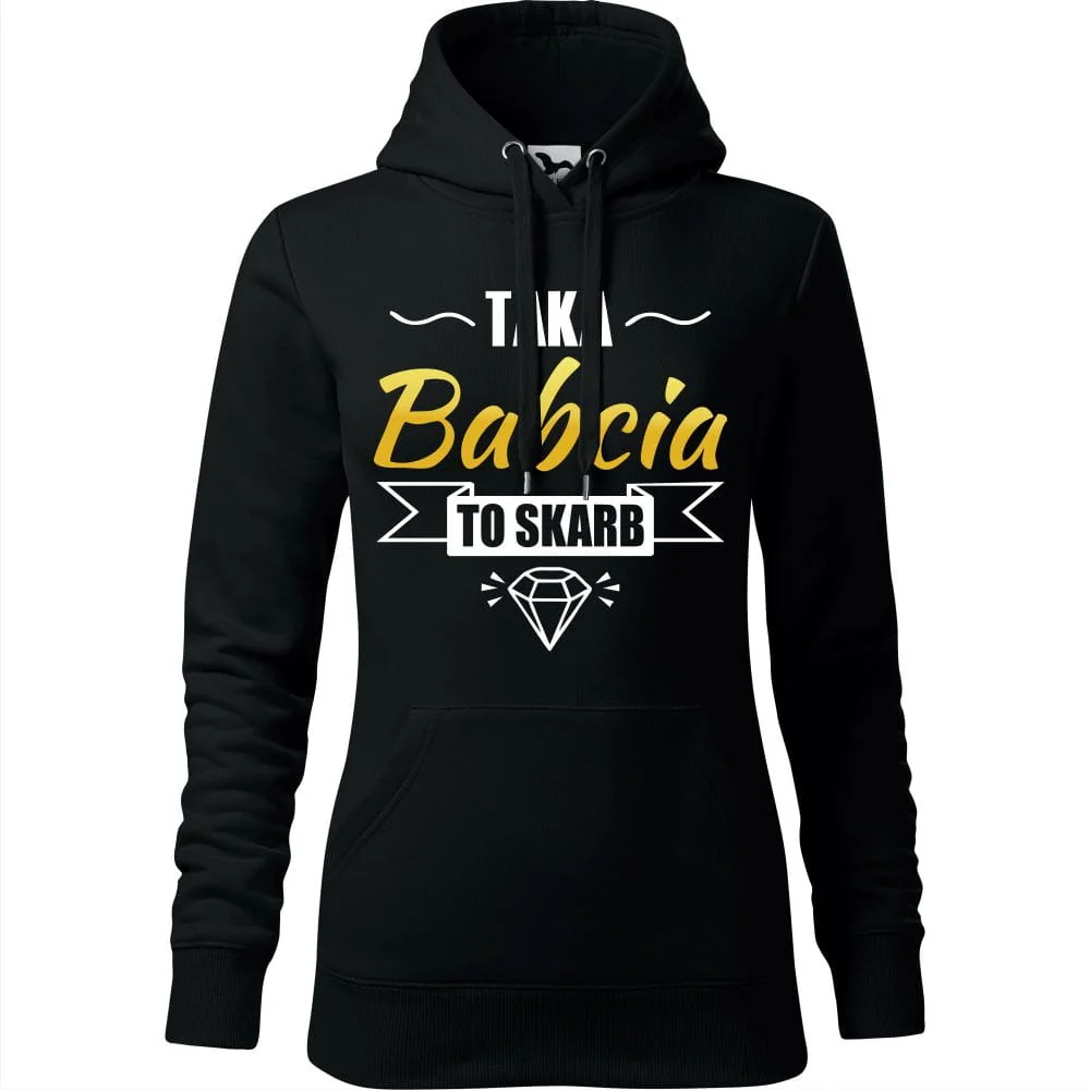 Damska Bluza Z Kapturem - Taka Babcia To Skarb Czarny M