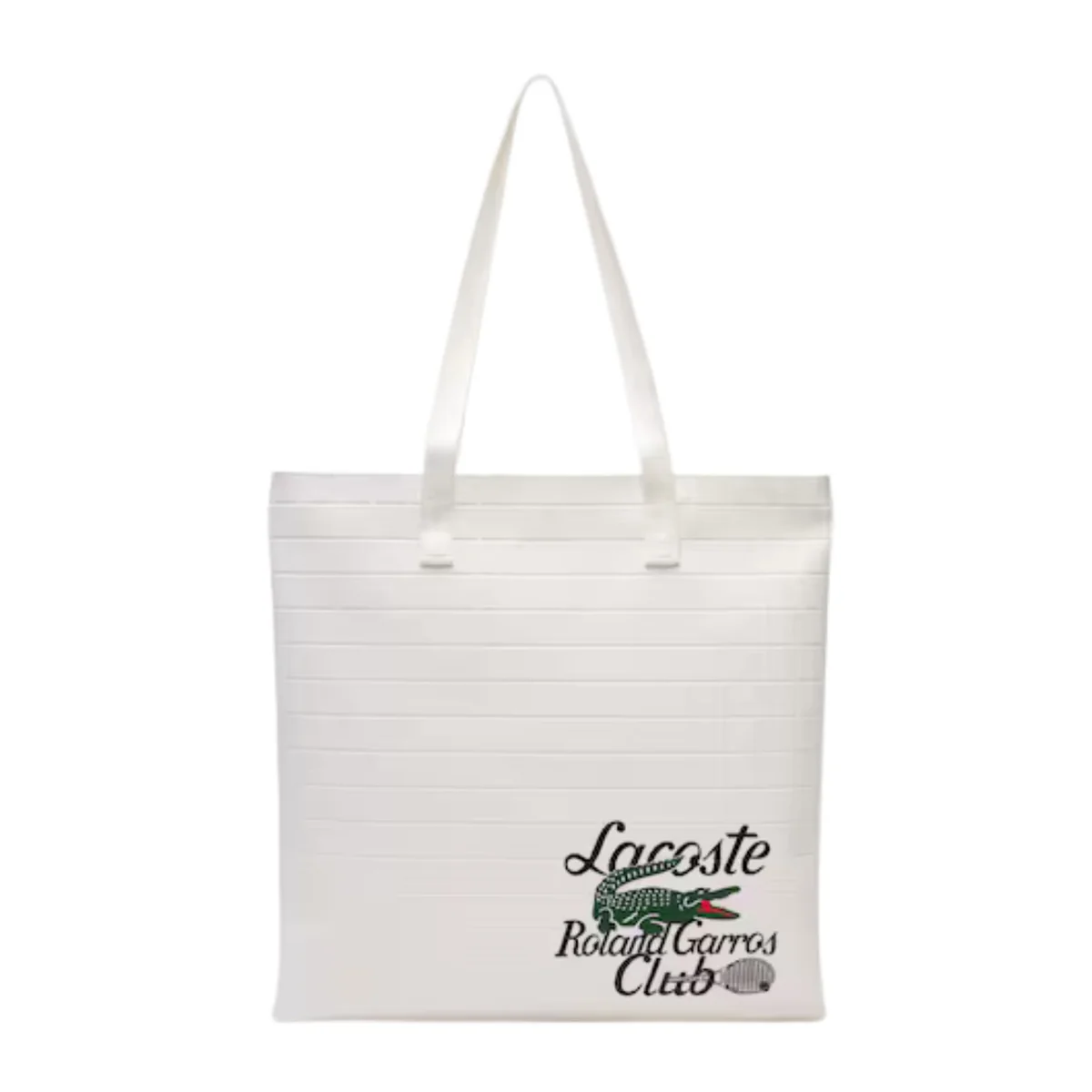 Torebka damska LACOSTE shopper biała pojemna A4