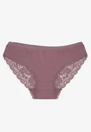 Majtki damskie - Fioletowe Majtki Figi Zdobione Koronką Venissella - miniaturka - grafika 1