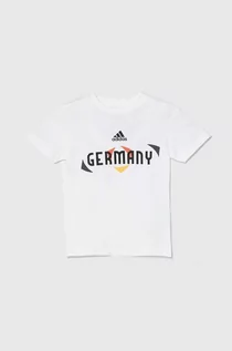 Koszulki dla chłopców - adidas Performance t-shirt bawełniany dziecięcy x UEFA Euro 2024 kolor biały z nadrukiem - grafika 1
