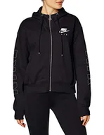 Bluzy damskie - Nike W NSW AIR HOODIE FZ FLC BB, bluza damska, kolor czarny/(Ice Silver), M - miniaturka - grafika 1