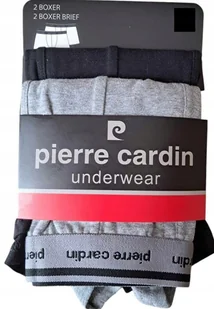 PIERRE CARDIN Bokserki męskie majtki bawełniane 2szt 2pak granatowe szare M - Majtki męskie - miniaturka - grafika 1