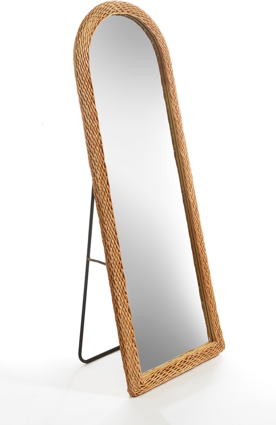 Lustro Kobolo stojące - LIAM - z ramą wykonaną z plecionej wierzby - naturalne - duża nowoczesnaReplika acjaReplika acja salon garderoba pełne ciało