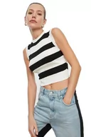 Body - Trendyol Damska szczupła bodycone, okrągły dekolt, dzianina, bluzka, Ecru, M - miniaturka - grafika 1