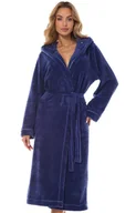 Szlafroki damskie - Szlafrok damski z kapturem granatowy 2412 Night, Kolor granatowy, Rozmiar XL, L&L - Intymna - miniaturka - grafika 1