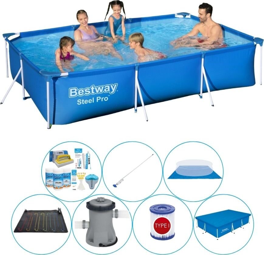 Basen prostokątny Bestway Steel Pro 300x201x66 cm Plus Akcesoria