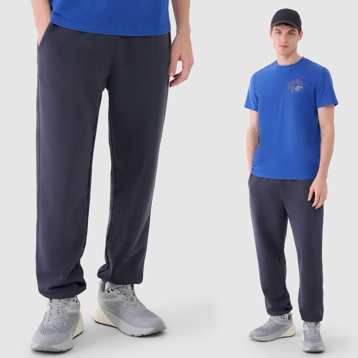 Spodnie Męskie 4F Joggery Sportowe Dresy Antracytowe 4FWSS25TTROM1120 Szary XXL