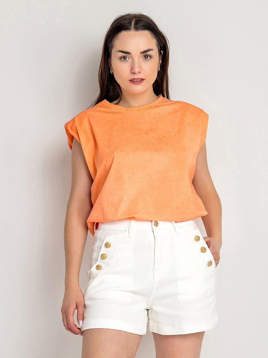 Bawełniana bluzka L pomarańczowy