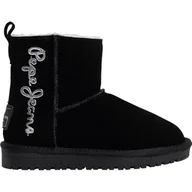 Botki damskie - Pepe Jeans Dziewczęce Diss Top G botki z zimną podszewką z długą cholewką, czarny, 40 EU - miniaturka - grafika 1