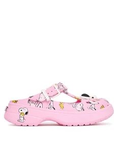 Crocs Klapki Peanuts Mary Jane Clog 211130 Różowy - Klapki i japonki damskie - miniaturka - grafika 1