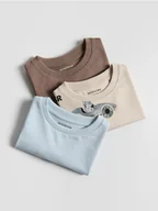 Bluzki dla niemowląt - Reserved - Bawełniany longsleeve 3 pack - kremowy - miniaturka - grafika 1