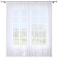 Firany - Firana Gotowa 300X250 Woal Biała Zasłona Na Żabki - miniaturka - grafika 1