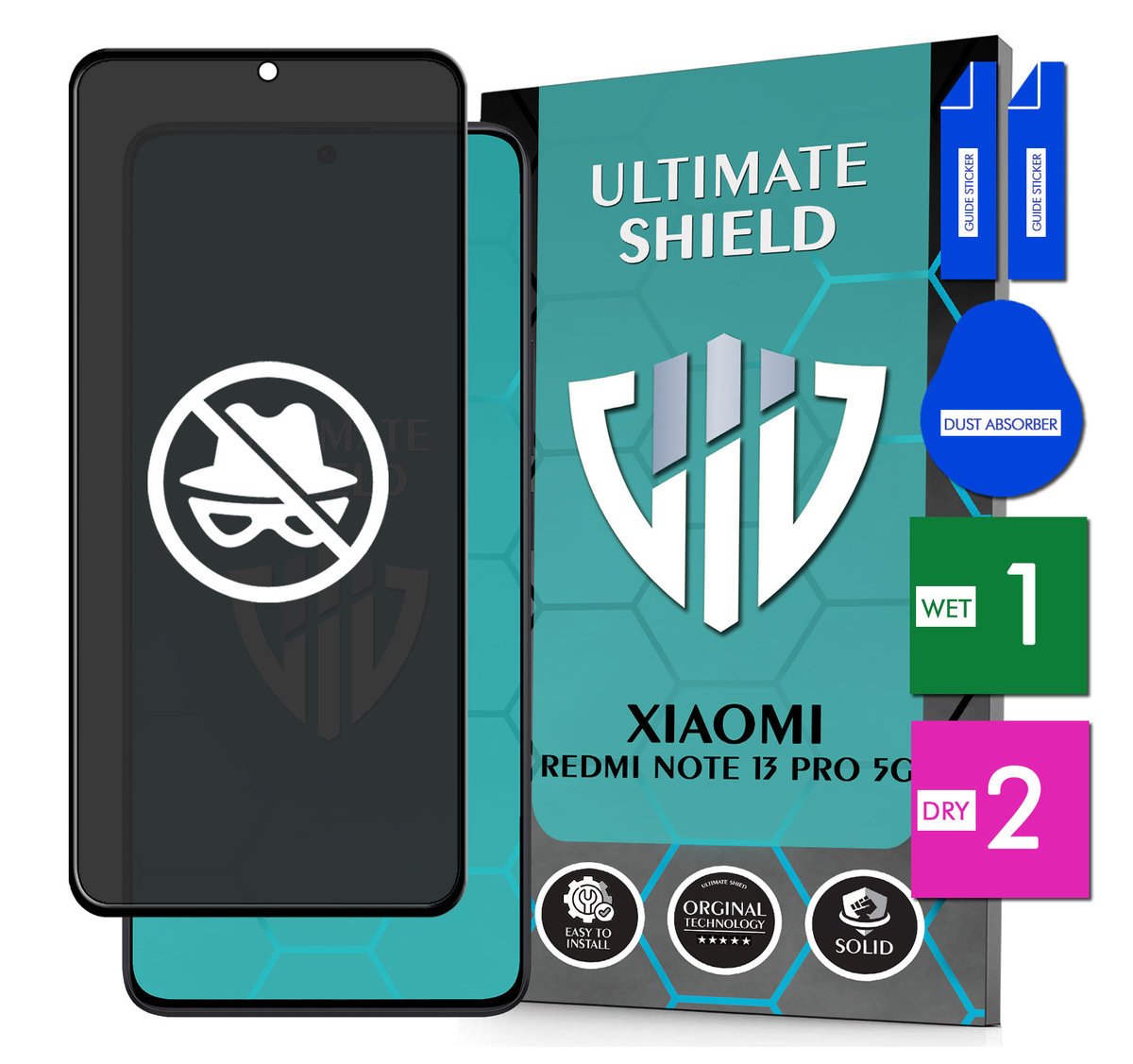 Szkło Prywatyzujące Do Xiaomi Redmi Note 13 Pro 5G Antyszpiegowskie 9H 5D