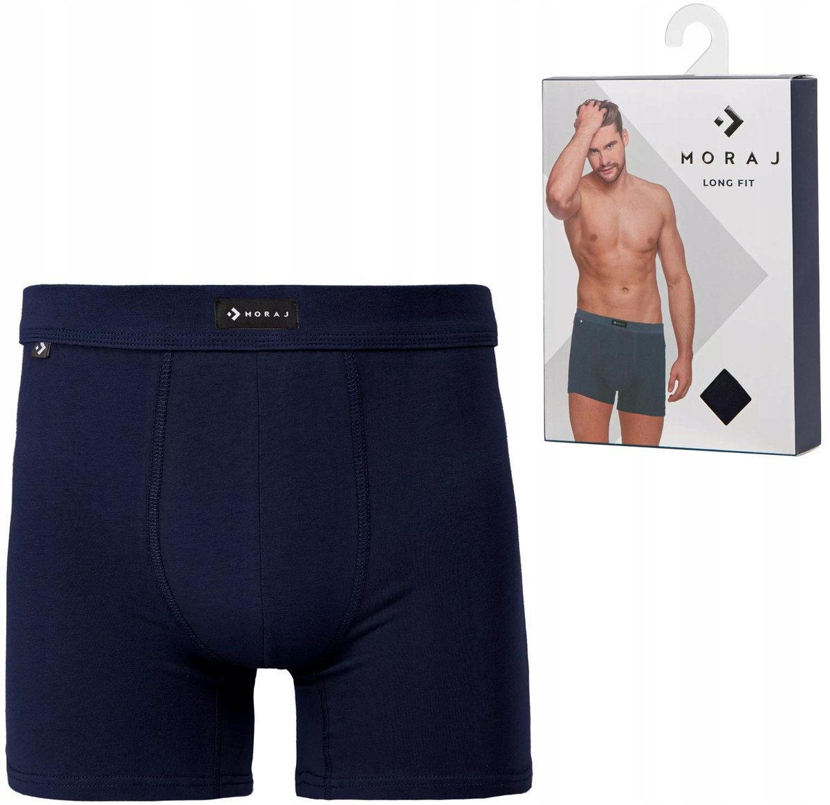 Bokserki Męskie Majtki BAWEŁNIANE Gładkie KLASYCZNE DOPASOWANE MORAJ - L