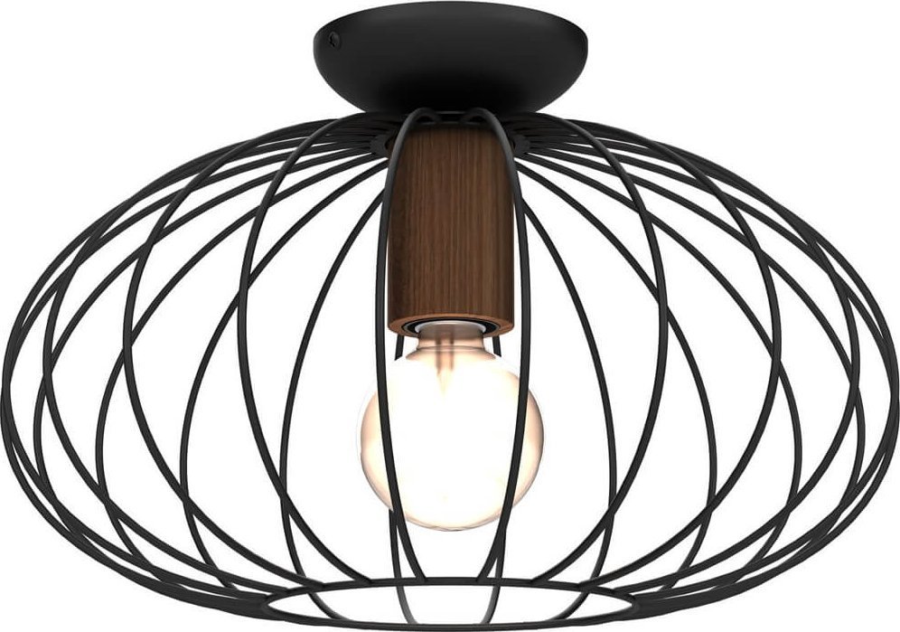 Lampa sufitowa Milagro Druciana lampa sufitowa Meridiano okrągła do salonu czarna