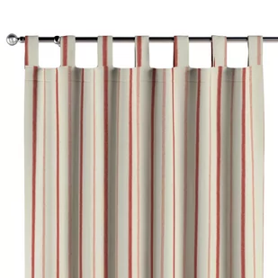 Dekoria Zasłona na szelkach 1 szt. ecru tło czerwone paski 1szt 130 × 260 cm Avinon 310-129-15 - Zasłony - miniaturka - grafika 1