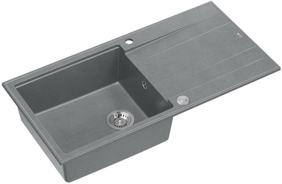GraniteQ JERRY 116 zlewozmywak granitowy szary 62x44x17,5 + syfon + zaślepka brak