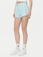 Spodenki damskie - adidas Szorty sportowe Hyperglam Woven JP4774 Turkusowy Regular Fit - miniaturka - grafika 1