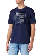 Koszulki męskie - Champion Męski t-shirt Eco Future Graphic, niebieski morski, XS - miniaturka - grafika 1