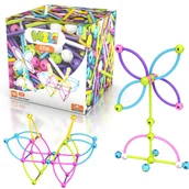 Zabawki konstrukcyjne - Meli Stik 150 Pink Klocki Konstrukcyjne Sztuk Patyczki Rurki Słomki - miniaturka - grafika 1