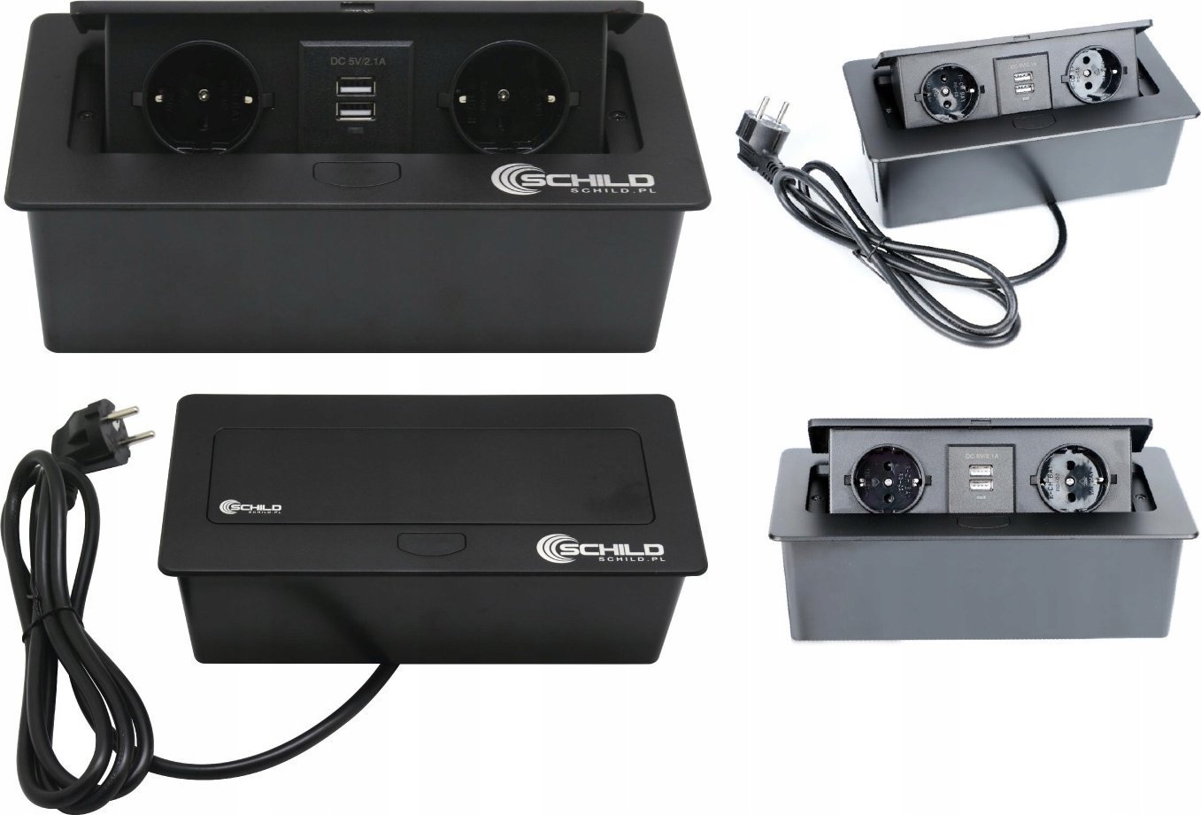 Schild LISTWA ELEKTRYCZNA GNIAZDA 2X230v USB BLAT CHOWANE