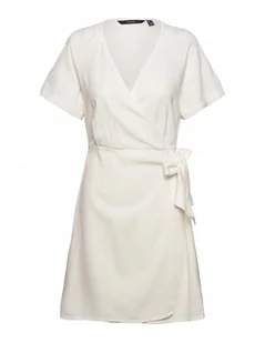 VERO MODA VMMYMILO SS SZEROKA KOPERTOWA KRÓTKA SUKIENKA WVN GA r.XS Lniana - Sukienki - miniaturka - grafika 1