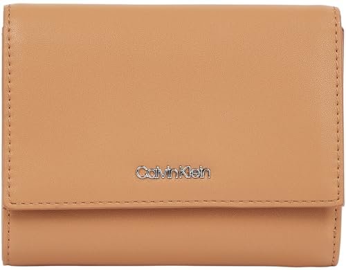 Calvin Klein Damski portfel CK Must MD Trifold W/Zip K60K612450, brązowy (lew), jeden rozmiar, Brązowy (lew), Rozmiar Uniwersalny