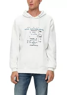 Bluzy męskie - s.Oliver Męska bluza z długim rękawem z kapturem, biały, 3XL - miniaturka - grafika 1
