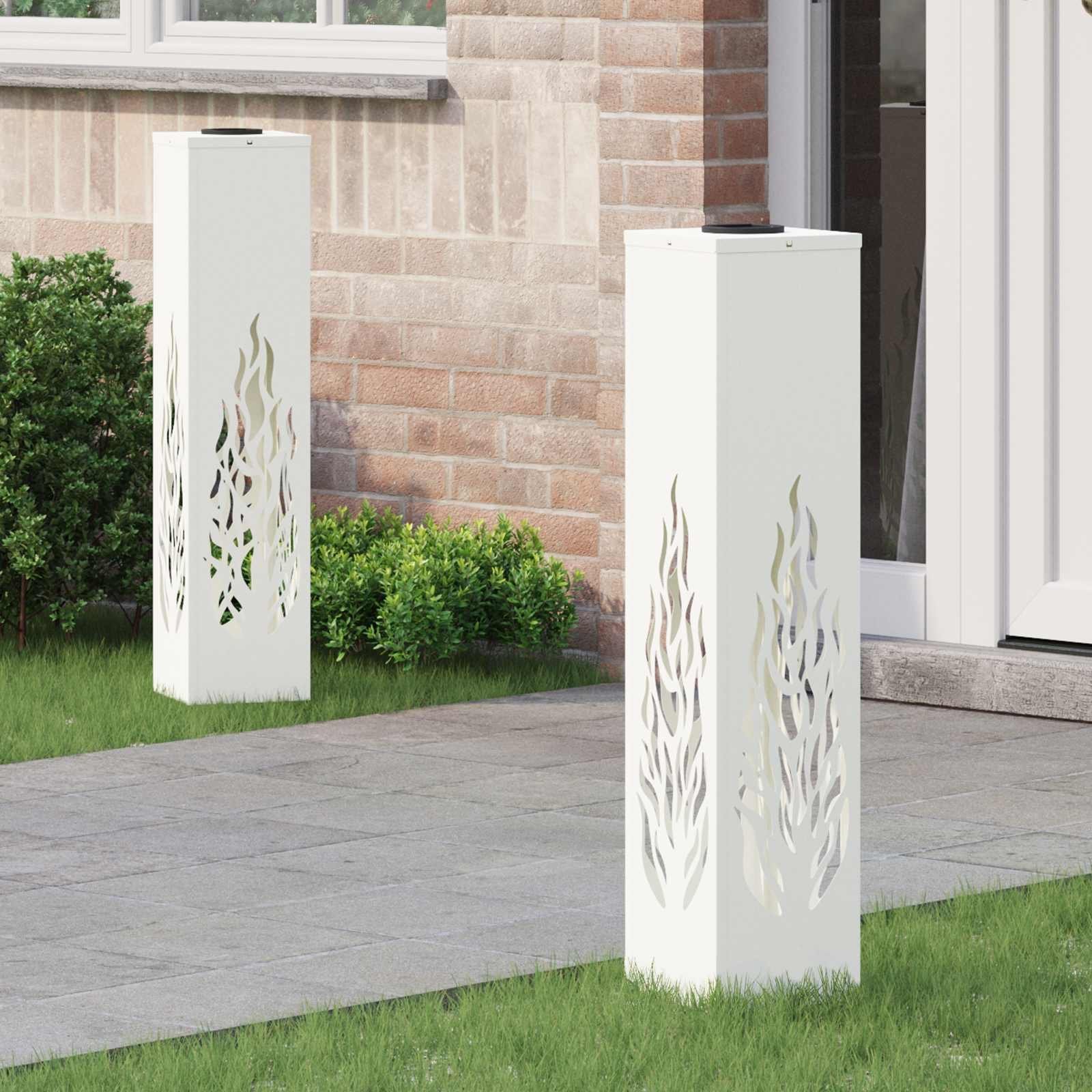 vidaXL Słoneczna LED lampa na ścieżkę 2 pcs Biały